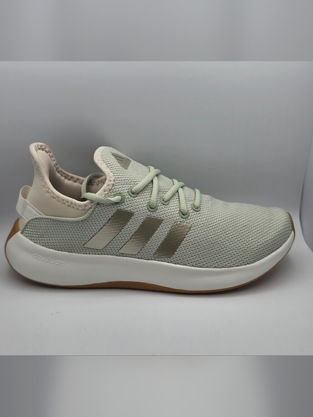 Adidas Womens Cloudfoam Pure SPW Lightweight Sneaker - Pale Green